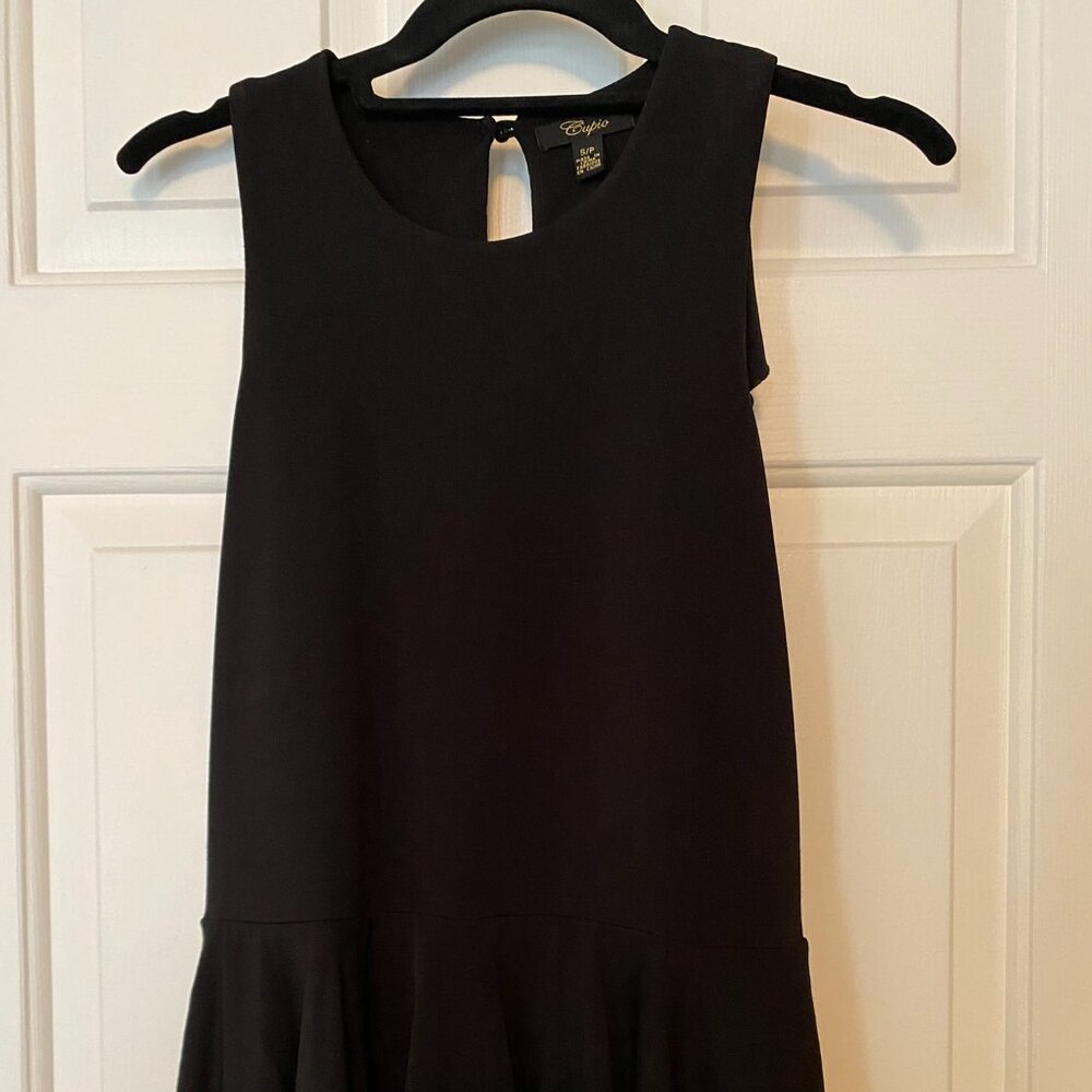 CUPIO Ruffled Sleeveless Peplum Top Black Sz S/P